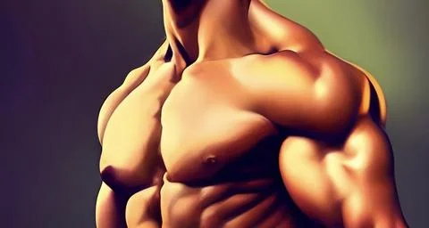 Illustrated image of a body builder Stock Illustration