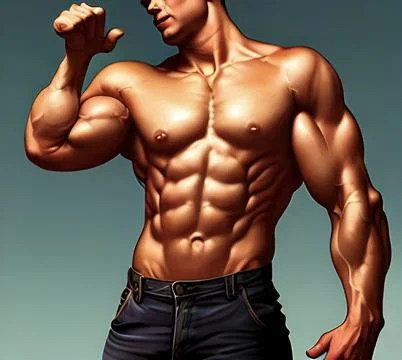 Illustrated image of a body builder Stock Illustration