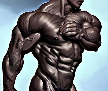 Illustrated image of a body builder Stock Illustration