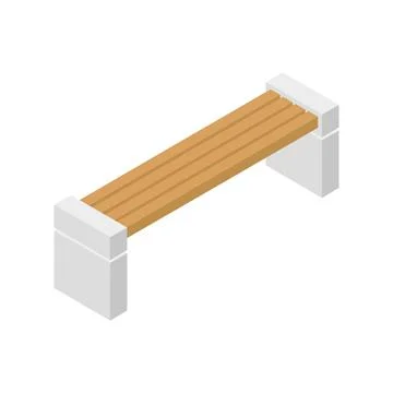 Illustrated isometric bench Stock Illustration