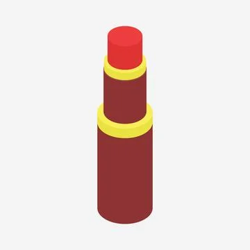 Illustrated Isometric Lipstick Stock Illustration