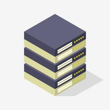 Illustrated Isometric Server Illustrazione stock