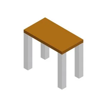 Illustrated isometric table Stock Illustration