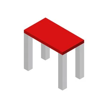 Illustrated isometric table Stock Illustration