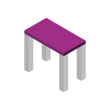 Illustrated isometric table Stock Illustration
