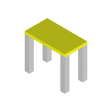 Illustrated isometric table Stock Illustration