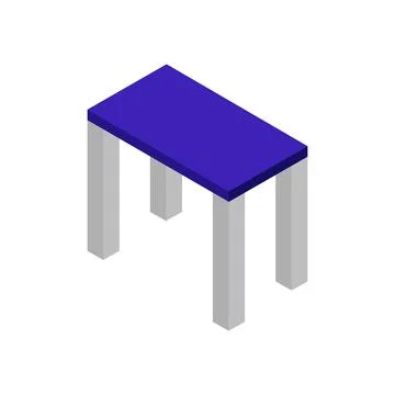 Illustrated isometric table Stock Illustration