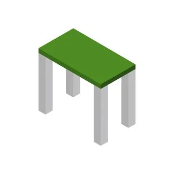 Illustrated isometric table Stock Illustration