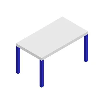 Illustrated isometric table Stock Illustration