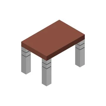 Illustrated isometric table Stock Illustration