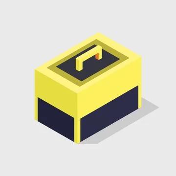 Illustrated Isometric Toolbox Stock Illustration