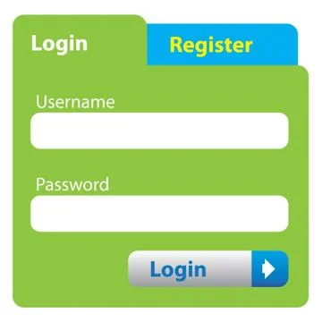 Illustrated login interface - username and password イラスト素材