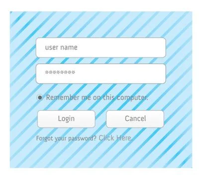 Illustrated login interface - username and password イラスト素材