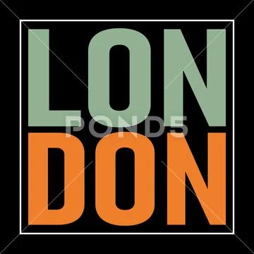 Illustrated London poster with typography. Vector illustration ...