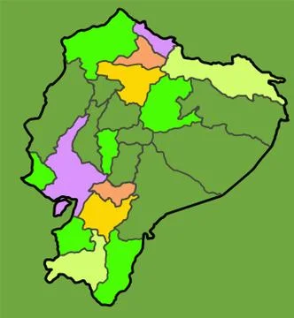 Illustrated map of Ecuador. Vector illustration Stock Illustration