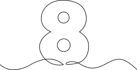 Illustrated number eight Vector Stock Illustration