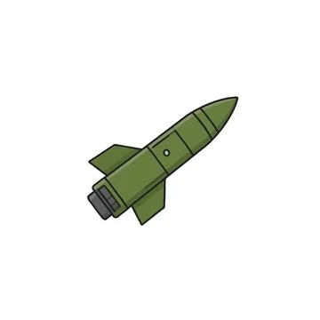 Illustrated olive rocket soaring upwards evoking ambition exploration and t.. Stock Illustration