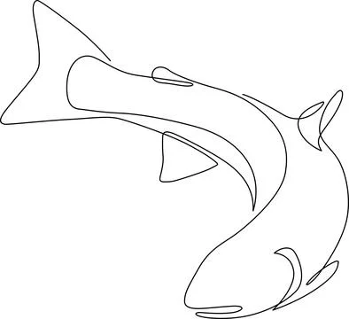 Illustrated outline of a fish Vector Stock Illustration