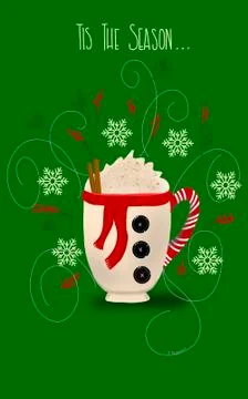 Illustrated Peppermint Mocha Stock Illustration