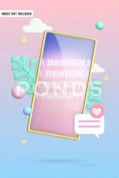 Illustrated Phone Mockup PSD Template