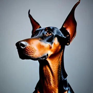 Illustrated portrait of a Doberman Stock Illustration