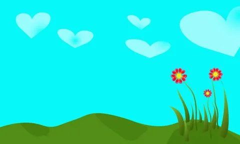 An illustrated postcard with the theme of Valentine's day Stock Illustration