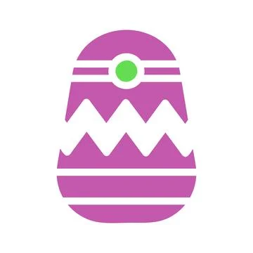 Illustrated Purple Easter Egg Isolated on White Stock Illustration