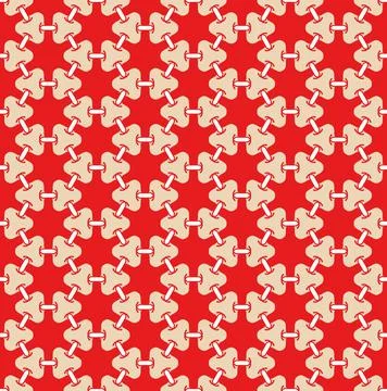 Illustrated Seamless Pattern of Connected Chain Links on Red Background Stock Illustration