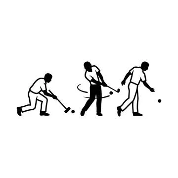 Illustrated sequence showing proper golf ball striking and followthrough te.. Stock Illustration