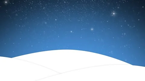 Illustrated snow hills with loop snowfall sky copy space background Stock Footage 345326520