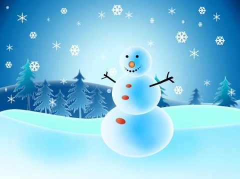 Illustrated snowman Stock Illustration
