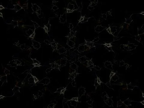 Illustrated spirograph abstract elements on black background Stock Illustration