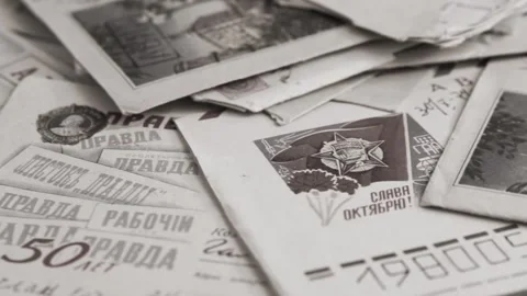 Illustrated stamped envelopes of the Soviet Union Stockbeeldmateriaal 243449261