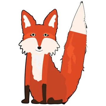 Illustrated standing fox design Stock Illustration