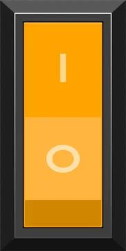 Illustrated toggle switch in the on position with a simple interface and da.. 스톡 일러스트