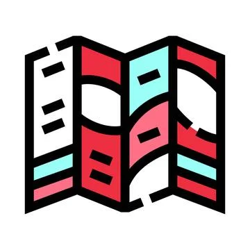 Illustrated travel map vector icon for navigation and discovery 스톡 일러스트