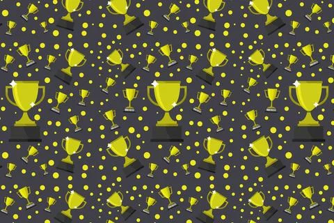 Illustrated trophy pattern on background Stock Illustration