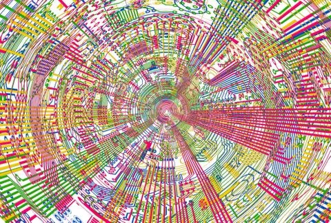 Illustrating background of electronic components Illustrazione stock