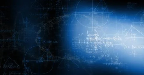 Illustrating complex problem-solving concepts with mathematical equations and Stock Photos
