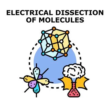Illustrating the concept of electrical dissection of molecules Stock Illustration