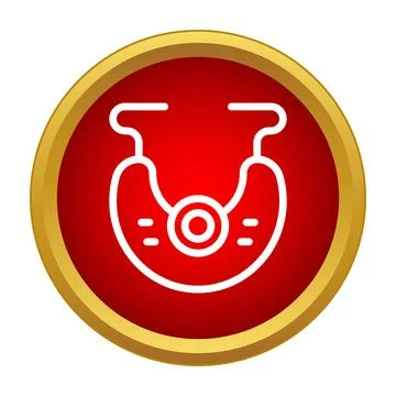 Illustrating drone controller with buttons on a red button icon Stock Illustration