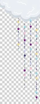Illustrating flat-style cloud hanging heart and star bead garlands on Stock Illustration