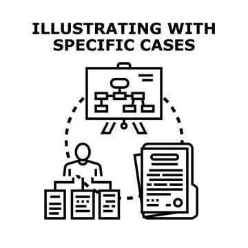 Illustrating specific cases in a learning presentation Stock Illustration
