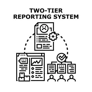 Illustrating a two tier reporting system Stock Illustration