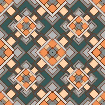 Illustration 2 of seamless pattern of different geometric square shapes arran Stock Illustration