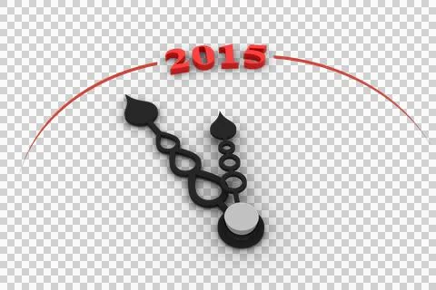 Illustration of 2015 on clock Stock Illustration