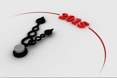 Illustration of 2015 on clock Stock Illustration