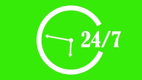 Illustration of 24/7 clock services	 Stock Footage 326705537