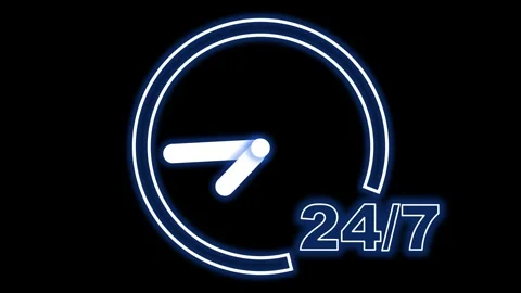 Illustration of 24/7 clock services	 Stock Footage 326705544