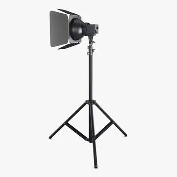 Illustration 3D Adjustable Stand Spotlight for Pro Lighting Stock Illustration